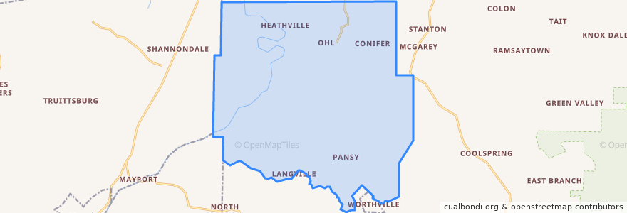 Mapa de ubicacion de Beaver Township.