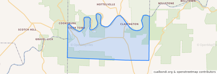 Mapa de ubicacion de Barnett Township.