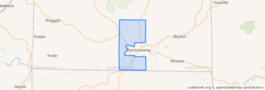 Mapa de ubicacion de Young Township.