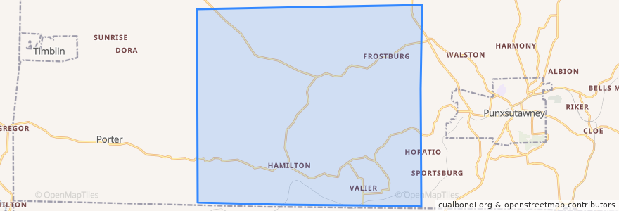 Mapa de ubicacion de Perry Township.