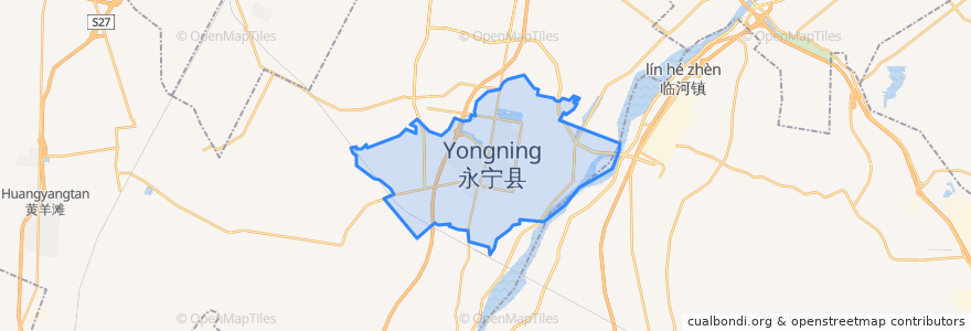 Mapa de ubicacion de Yanghe.