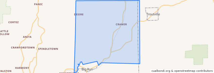 Mapa de ubicacion de Henderson Township.