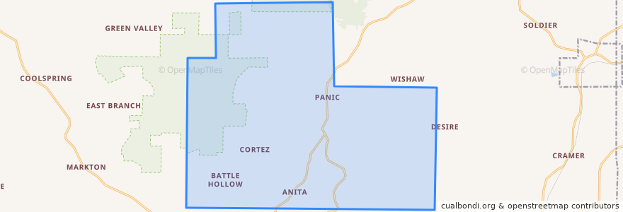 Mapa de ubicacion de McCalmont Township.