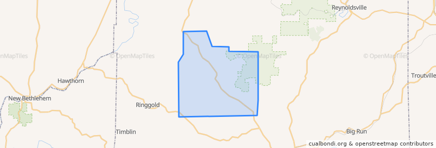 Mapa de ubicacion de Oliver Township.