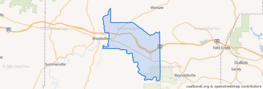 Mapa de ubicacion de Pine Creek Township.