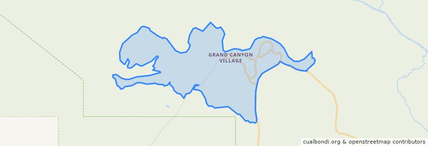 Mapa de ubicacion de Grand Canyon Village.