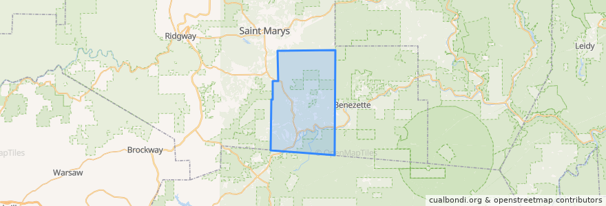 Mapa de ubicacion de Jay Township.