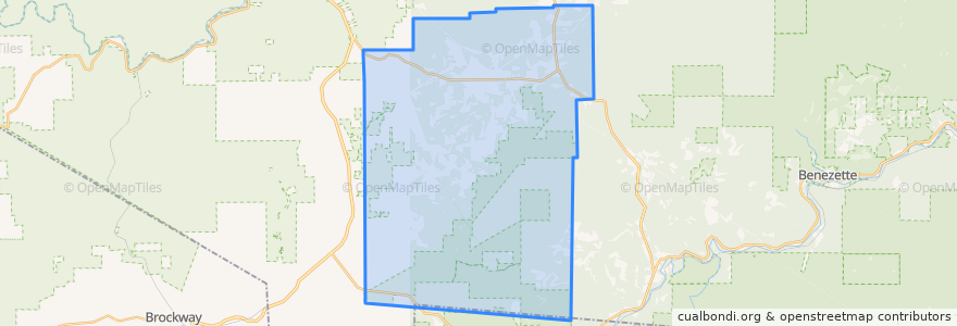 Mapa de ubicacion de Fox Township.