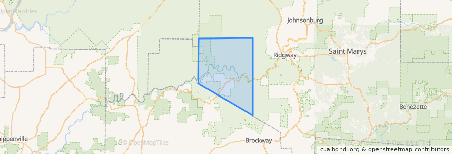 Mapa de ubicacion de Spring Creek Township.