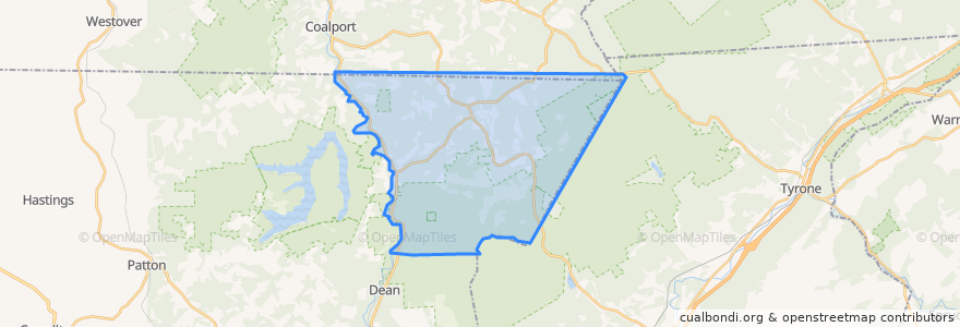 Mapa de ubicacion de Reade Township.