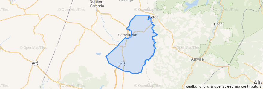 Mapa de ubicacion de East Carroll Township.