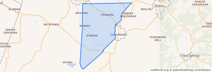 Mapa de ubicacion de West Carroll Township.