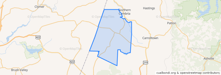 Mapa de ubicacion de Barr Township.