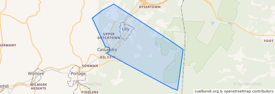 Mapa de ubicacion de Washington Township.