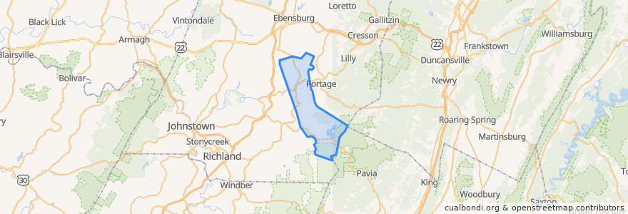 Mapa de ubicacion de Summerhill Township.