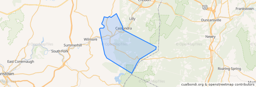 Mapa de ubicacion de Portage Township.