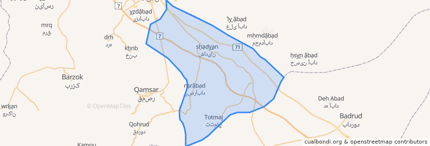 Mapa de ubicacion de دهستان خرم دشت.