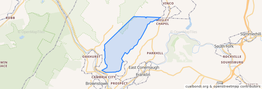 Mapa de ubicacion de Middle Taylor Township.