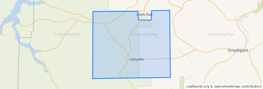 Mapa de ubicacion de Lafayette Township.