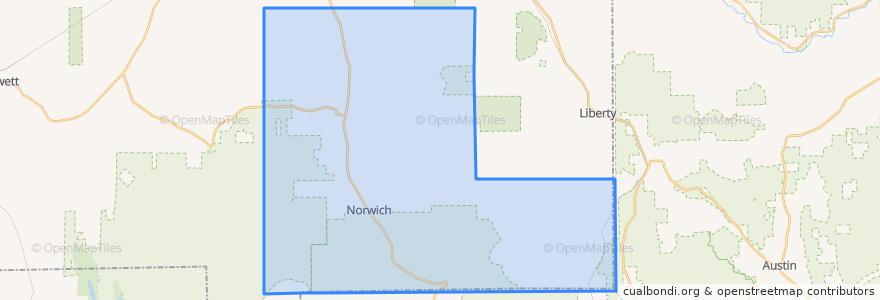 Mapa de ubicacion de Norwich Township.