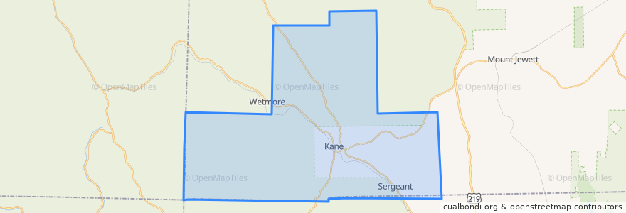 Mapa de ubicacion de Wetmore Township.