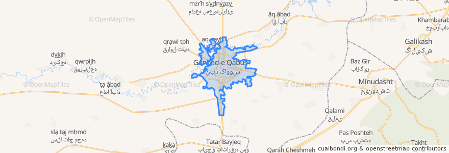 Mapa de ubicacion de شهر گنبد کاووس.