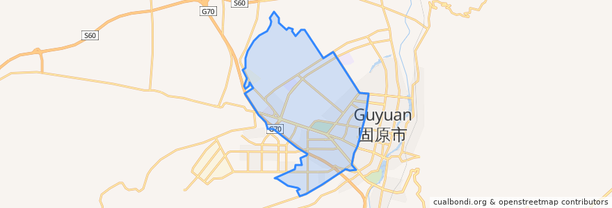 Mapa de ubicacion de 古雁街道.