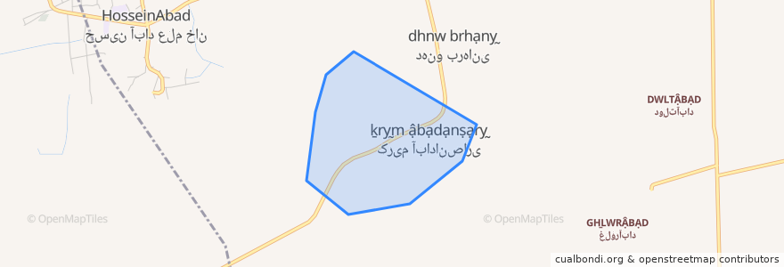 Mapa de ubicacion de کریم‌آباد انصاری.