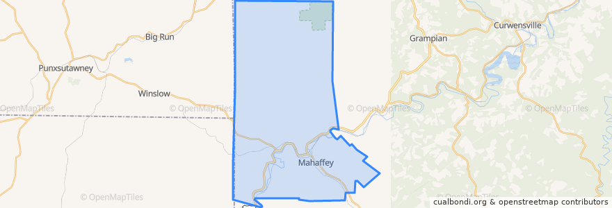 Mapa de ubicacion de Bell Township.