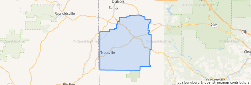 Mapa de ubicacion de Brady Township.