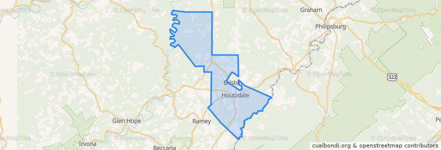 Mapa de ubicacion de Woodward Township.