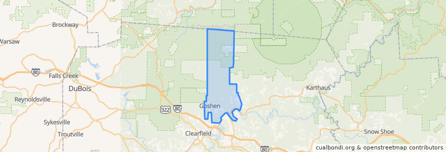 Mapa de ubicacion de Goshen Township.