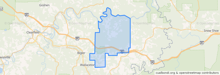 Mapa de ubicacion de Graham Township.
