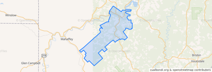 Mapa de ubicacion de Ferguson Township.