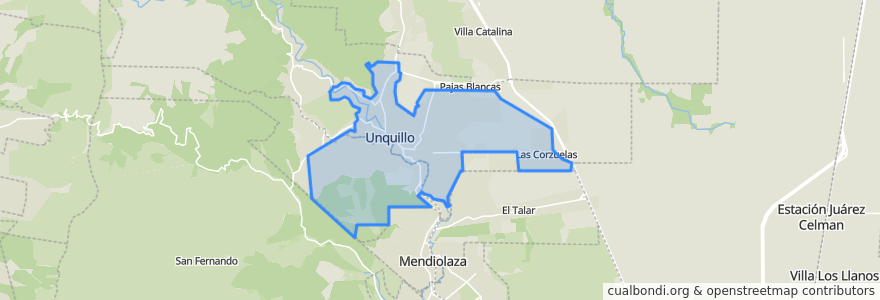 Mapa de ubicacion de Unquillo.