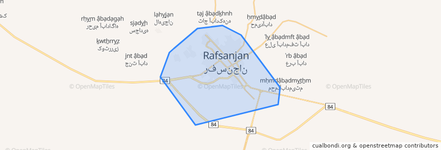 Mapa de ubicacion de شهر رفسنجان.