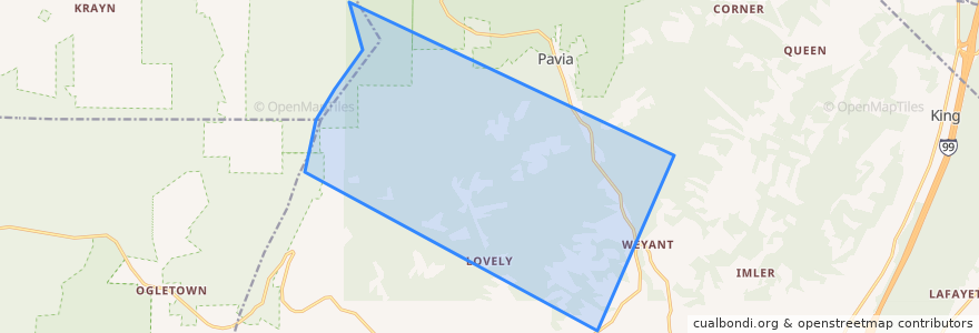 Mapa de ubicacion de Lincoln Township.