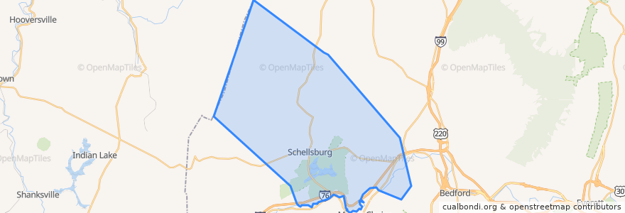 Mapa de ubicacion de Napier Township.