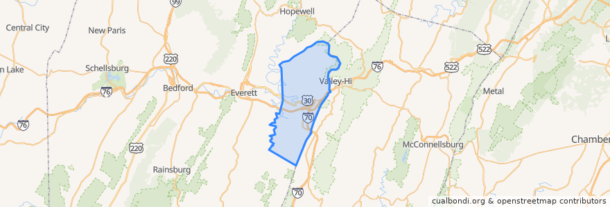 Mapa de ubicacion de East Providence Township.
