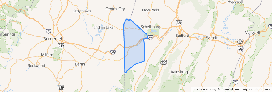 Mapa de ubicacion de Juniata Township.
