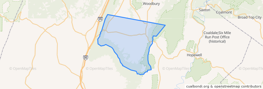 Mapa de ubicacion de South Woodbury Township.