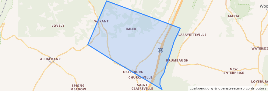 Mapa de ubicacion de King Township.