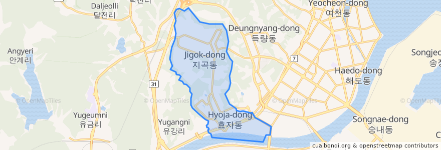 Mapa de ubicacion de 효곡동.