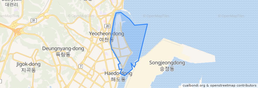 Mapa de ubicacion de 송도동.