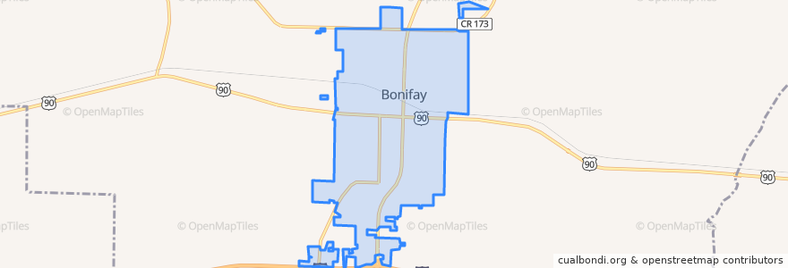 Mapa de ubicacion de Bonifay.