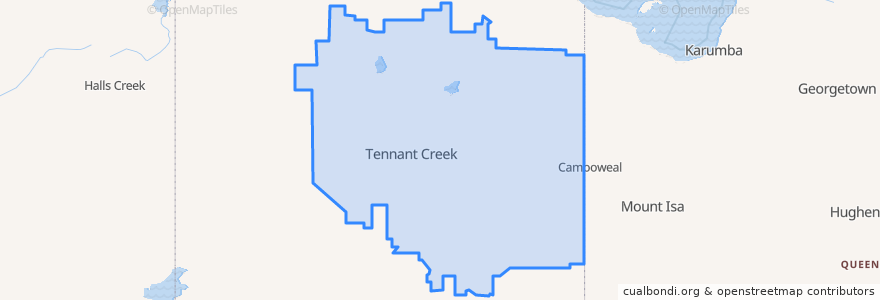 Mapa de ubicacion de Barkly Region.