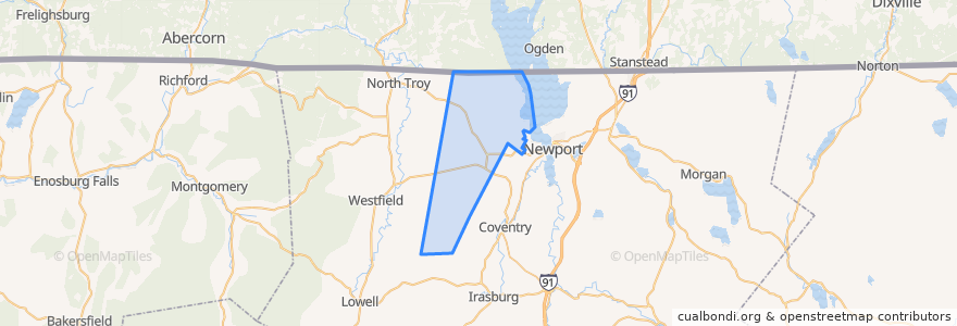 Mapa de ubicacion de Newport Town.