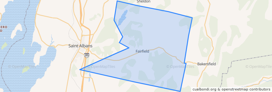 Mapa de ubicacion de Fairfield.