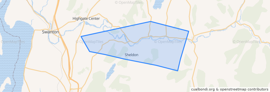 Mapa de ubicacion de Sheldon.