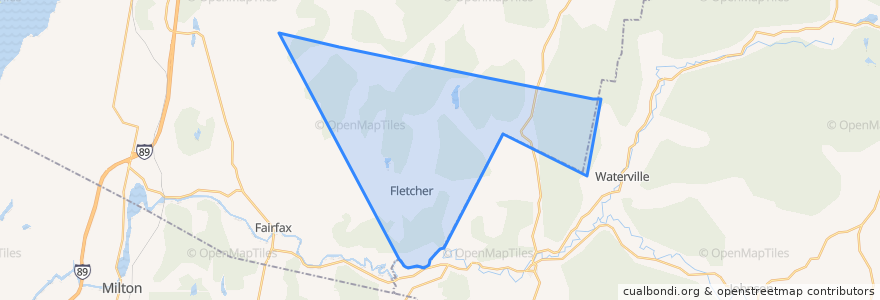 Mapa de ubicacion de Fletcher.